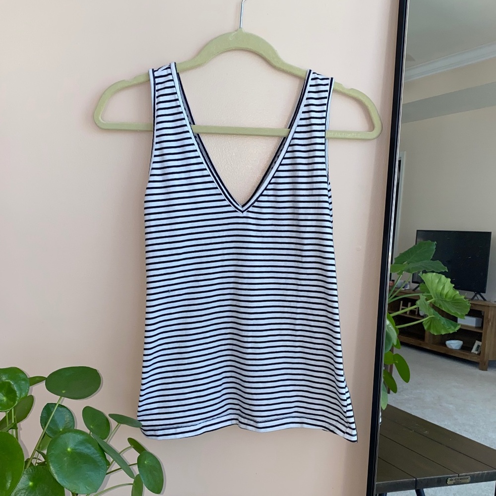 Striped V Neck Tank